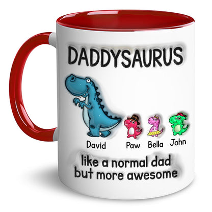 Personalized Dad | Ceramic Coffee Mug | Father's Day Gift | Stylish Printed Design | Tea & Coffee Cup | 11oz | Red Two-Tone Design