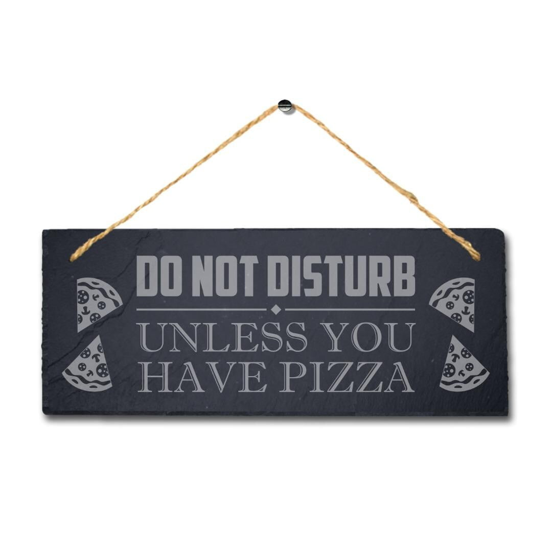 Do Dot Disturb Unless Laser Engraved Hanging Slate Door Home Decor Plaque Sign