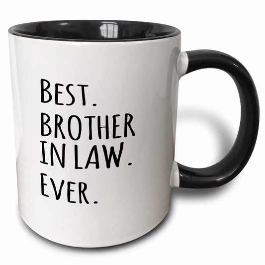 Best Brother in Law Ever | Ceramic Coffee Mug | Father's Day Gift | Stylish Printed Design | Tea & Coffee Cup | 11oz | Black Two-Tone Design