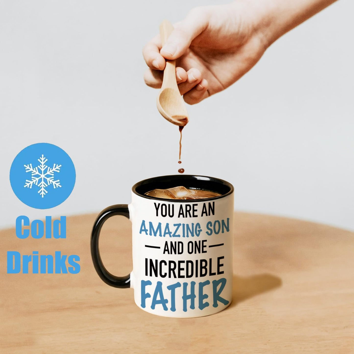 for Son | Ceramic Coffee Mug | Father's Day Gift | Stylish Printed Design | Tea & Coffee Cup | 11oz | Black Two-Tone Design