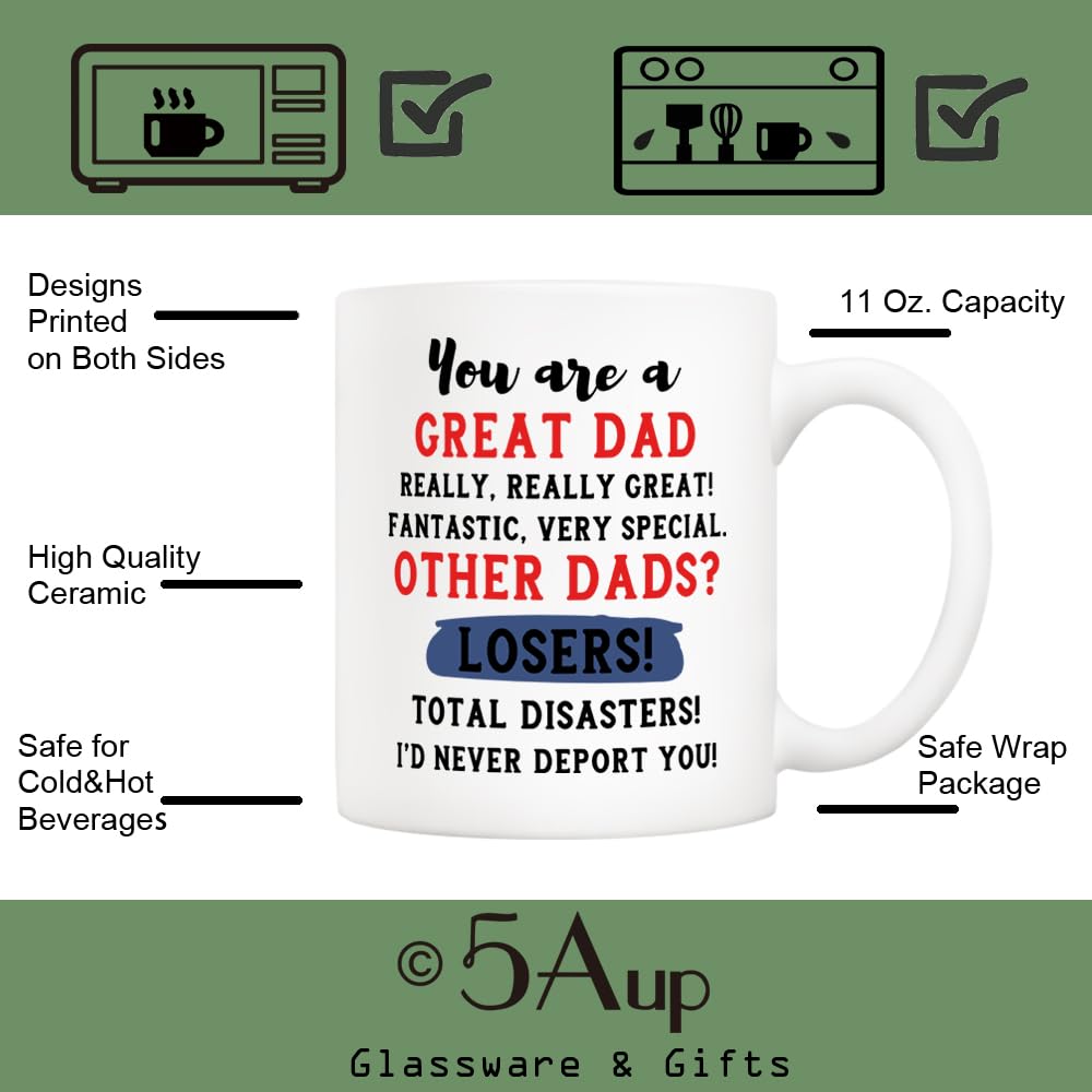 Funny Best Dad Even Themed - Hilarious Ideal for Fatherâ€™s Day - Great Dad | Ceramic Coffee Mug | Father's Day Gift | Stylish Printed Design | Tea & Coffee Cup | 11oz