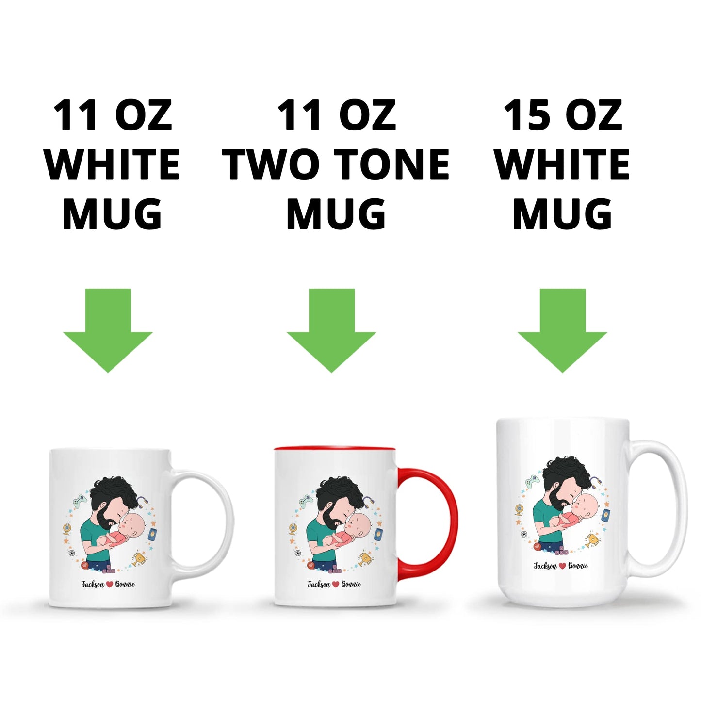 Personalized Our First Together | Ceramic Coffee Mug | Father's Day Gift | Stylish Printed Design | Tea & Coffee Cup | 11oz