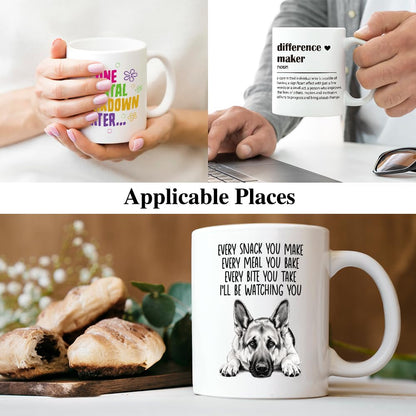 Every Snack You Make I'll Be Watching You Funny German Shepherd | Ceramic Coffee Mug | Father's Day Gift | Stylish Printed Design | Tea & Coffee Cup | 11oz