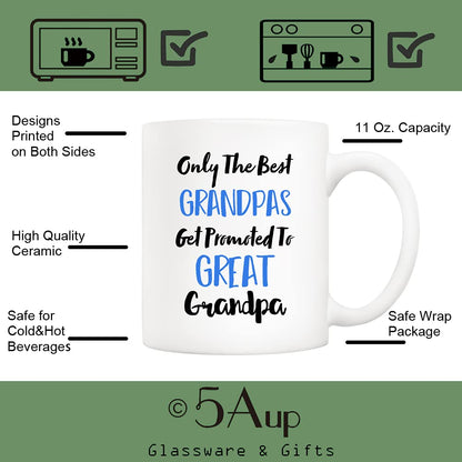 Great Grandpa from Grandchild Granddaughter Grandson | Ceramic Coffee Mug | Father's Day Gift | Stylish Printed Design | Tea & Coffee Cup | 11oz