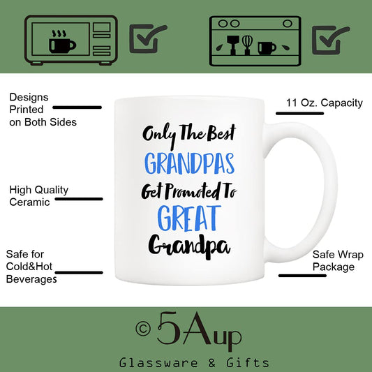 Great Grandpa from Grandchild Granddaughter Grandson | Ceramic Coffee Mug | Father's Day Gift | Stylish Printed Design | Tea & Coffee Cup | 11oz
