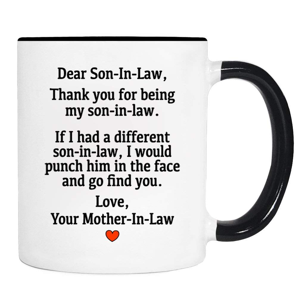 FamilyTeePrints Dear Son | Ceramic Coffee Mug | Father's Day Gift | Stylish Printed Design | Tea & Coffee Cup | 11oz | Black Two-Tone Design