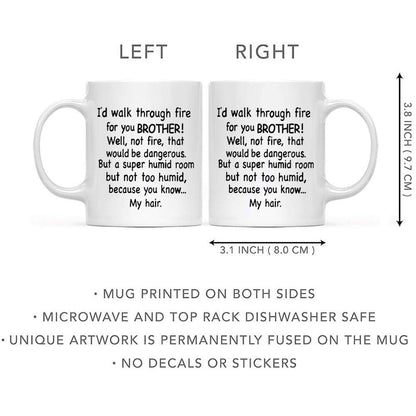 Funny Brother | Ceramic Coffee Mug | Father's Day Gift | Stylish Printed Design | Tea & Coffee Cup | 11oz