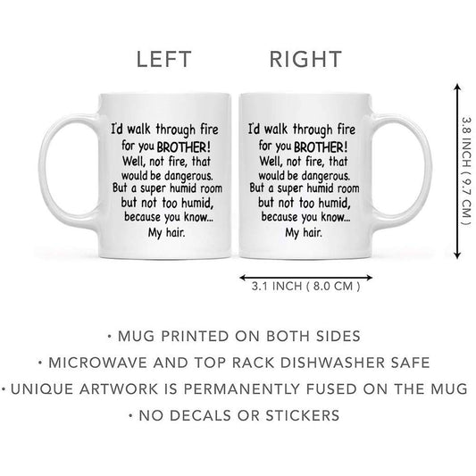 Funny Brother | Ceramic Coffee Mug | Father's Day Gift | Stylish Printed Design | Tea & Coffee Cup | 11oz