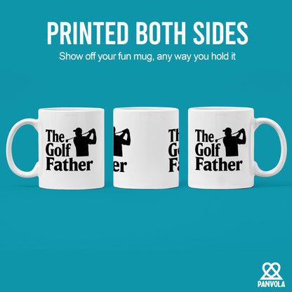 The Golf Father Funny Golf For Dad Husband From Wife Son Daughter Novelty Drinkware White | Ceramic Coffee Mug | Father's Day Gift | Stylish Printed Design | Tea & Coffee Cup | 11oz