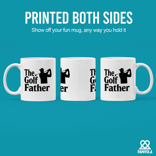 The Golf Father Funny Golf For Dad Husband From Wife Son Daughter Novelty Drinkware White | Ceramic Coffee Mug | Father's Day Gift | Stylish Printed Design | Tea & Coffee Cup | 11oz