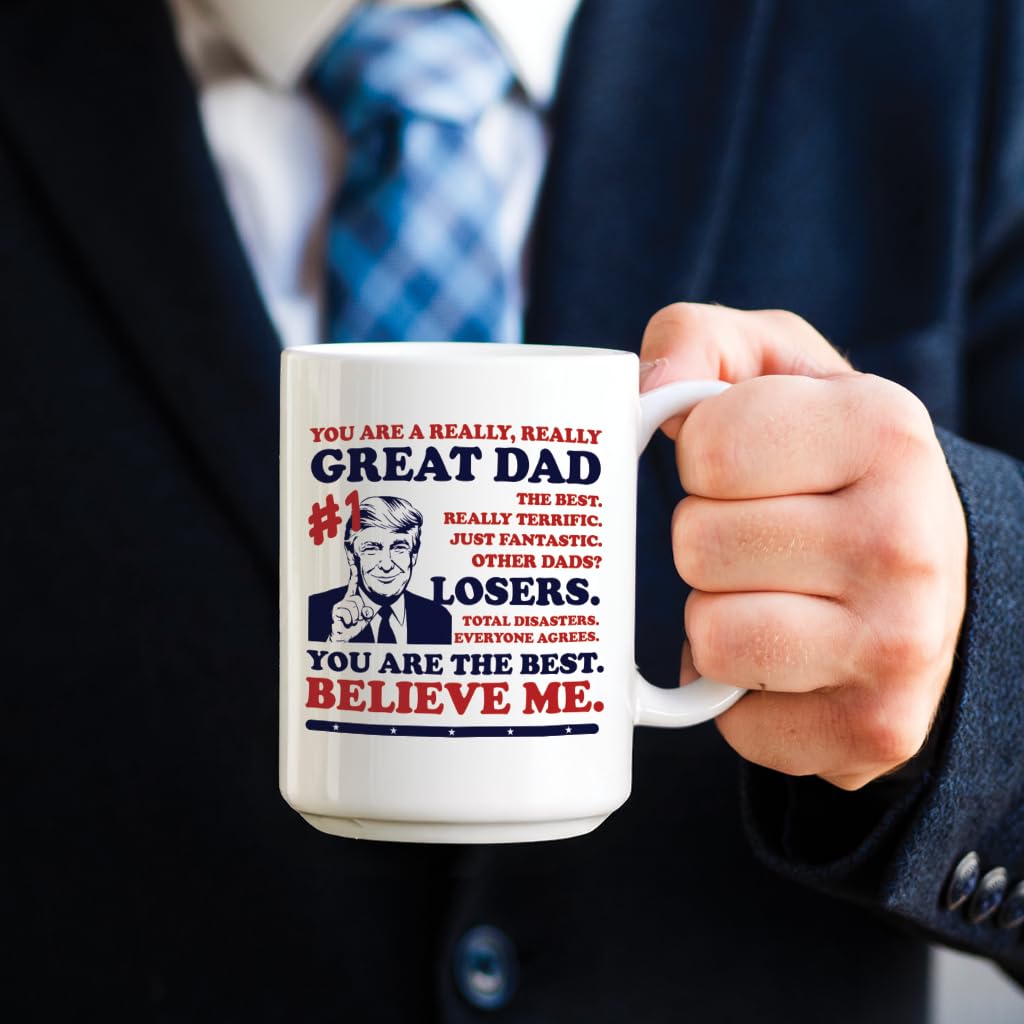 #1 Dad | Ceramic Coffee Mug | Father's Day Gift | Stylish Printed Design | Tea & Coffee Cup | 11oz