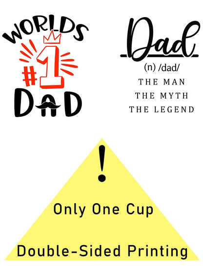 #1 Dad | Ceramic Coffee Mug | Father's Day Gift | Stylish Printed Design | Tea & Coffee Cup | 11oz | Black Two-Tone Design