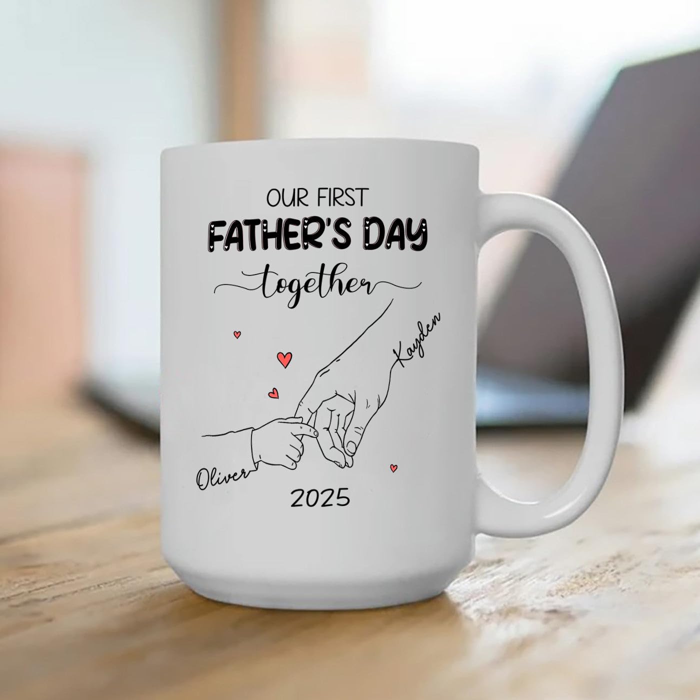 Our First Father's Day Together Tea | Ceramic Coffee Mug | Father's Day Gift | Stylish Printed Design | Tea & Coffee Cup | 11oz