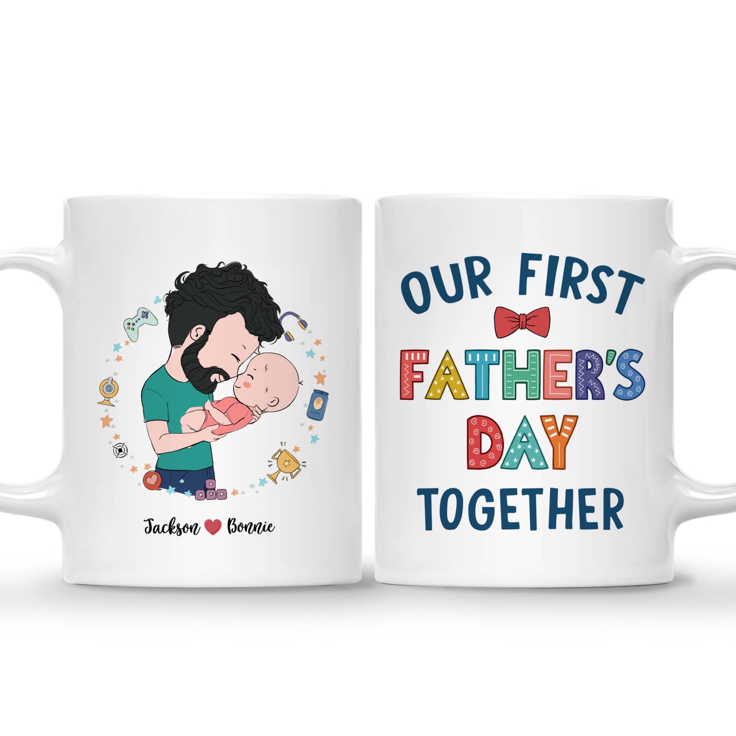 Personalized Our First Together | Ceramic Coffee Mug | Father's Day Gift | Stylish Printed Design | Tea & Coffee Cup | 11oz