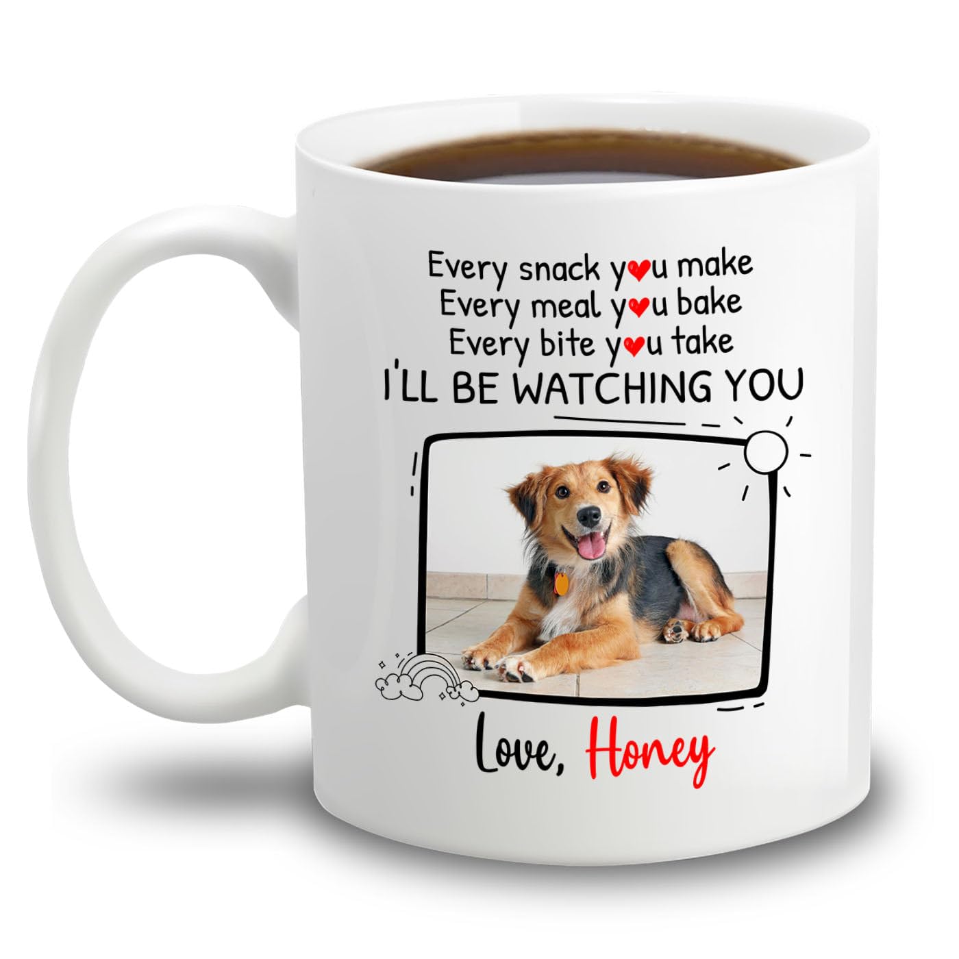 Personalized Dogs Name Photo For Dog Dad Mom | Ceramic Coffee Mug | Father's Day Gift | Stylish Printed Design | Tea & Coffee Cup | 11oz