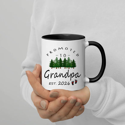 Promoted to Grandpa 2026 | Ceramic Coffee Mug | Father's Day Gift | Stylish Printed Design | Tea & Coffee Cup | 11oz | Black Two-Tone Design