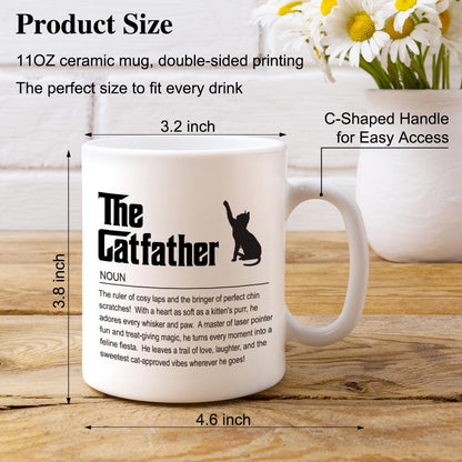 Catfathe | Ceramic Coffee Mug | Father's Day Gift | Stylish Printed Design | Tea & Coffee Cup | 11oz