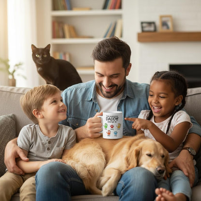 Custom Dad with Kids Names | Ceramic Coffee Mug | Father's Day Gift | Stylish Printed Design | Tea & Coffee Cup | 11oz