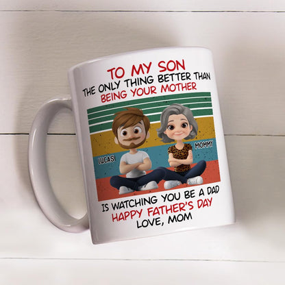 To My Son from Mom | Ceramic Coffee Mug | Father's Day Gift | Stylish Printed Design | Tea & Coffee Cup | 11oz