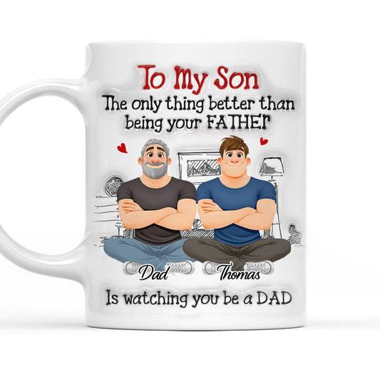 Personalized To My Son From Dad to Son - Customized from Father to Son for | Ceramic Coffee Mug | Father's Day Gift | Stylish Printed Design | Tea & Coffee Cup | 11oz
