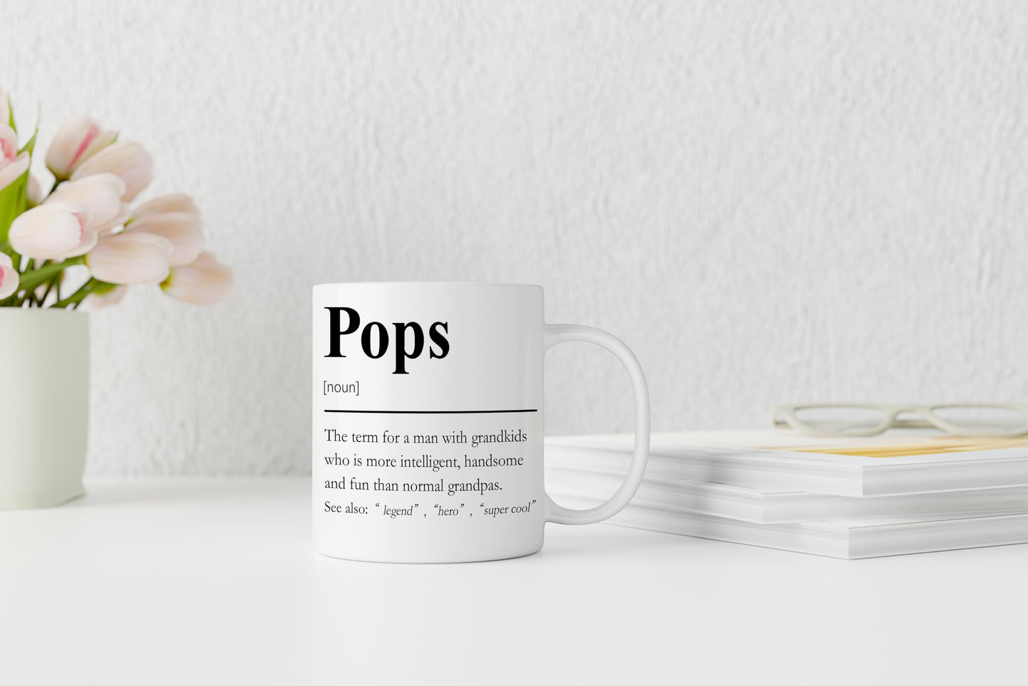 Pops | Ceramic Coffee Mug | Father's Day Gift | Stylish Printed Design | Tea & Coffee Cup | 11oz