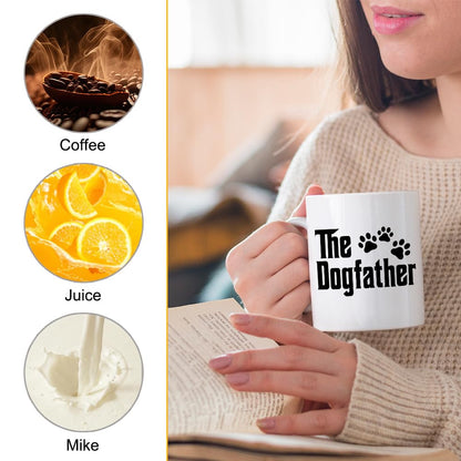 The Dogfather | Ceramic Coffee Mug | Father's Day Gift | Stylish Printed Design | Tea & Coffee Cup | 11oz