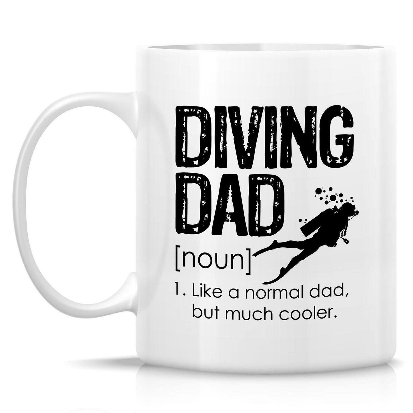 Funny Scuba Diving Dad | Ceramic Coffee Mug | Father's Day Gift | Stylish Printed Design | Tea & Coffee Cup | 11oz