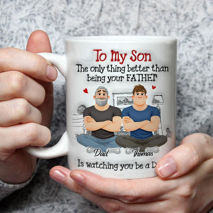 Personalized To My Son From Dad to Son - Customized from Father to Son for | Ceramic Coffee Mug | Father's Day Gift | Stylish Printed Design | Tea & Coffee Cup | 11oz