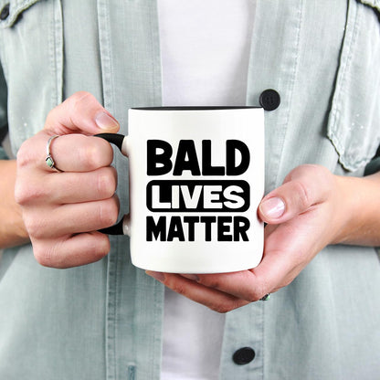 Funny Bald Humor for Dad Coffee - Sarcastic Bald Joke for Men | Ceramic Coffee Mug | Father's Day Gift | Stylish Printed Design | Tea & Coffee Cup | 11oz | Black Two-Tone Design
