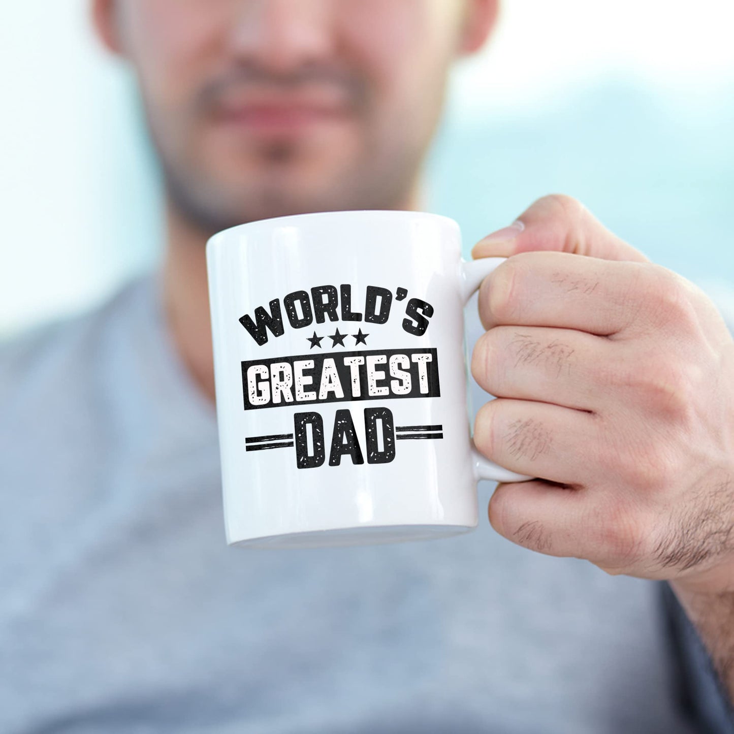Mugs for Dad Father's Day Worlds Best | Ceramic Coffee Mug | Father's Day Gift | Stylish Printed Design | Tea & Coffee Cup | 11oz