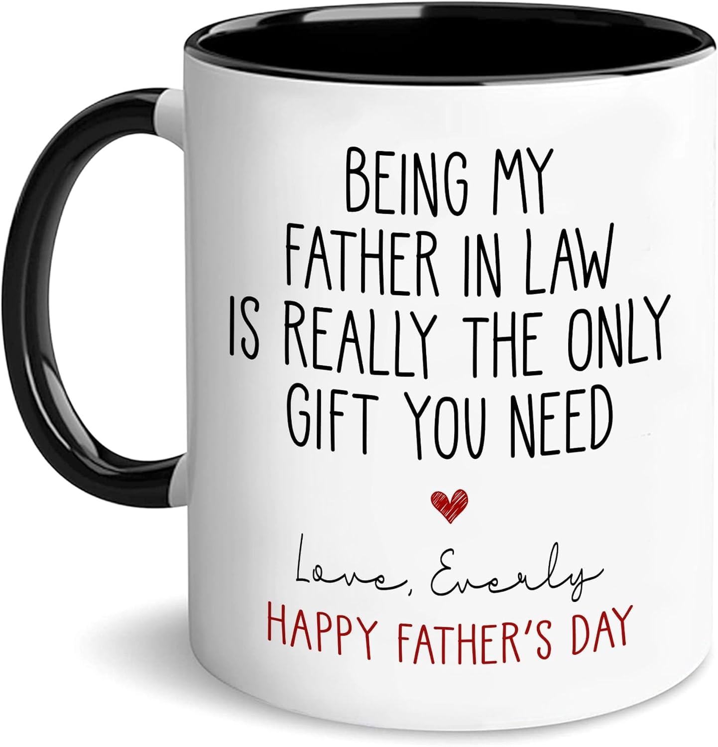 Funny Father In Law Personalized Name | Ceramic Coffee Mug | Father's Day Gift | Stylish Printed Design | Tea & Coffee Cup | 11oz | Black Two-Tone Design