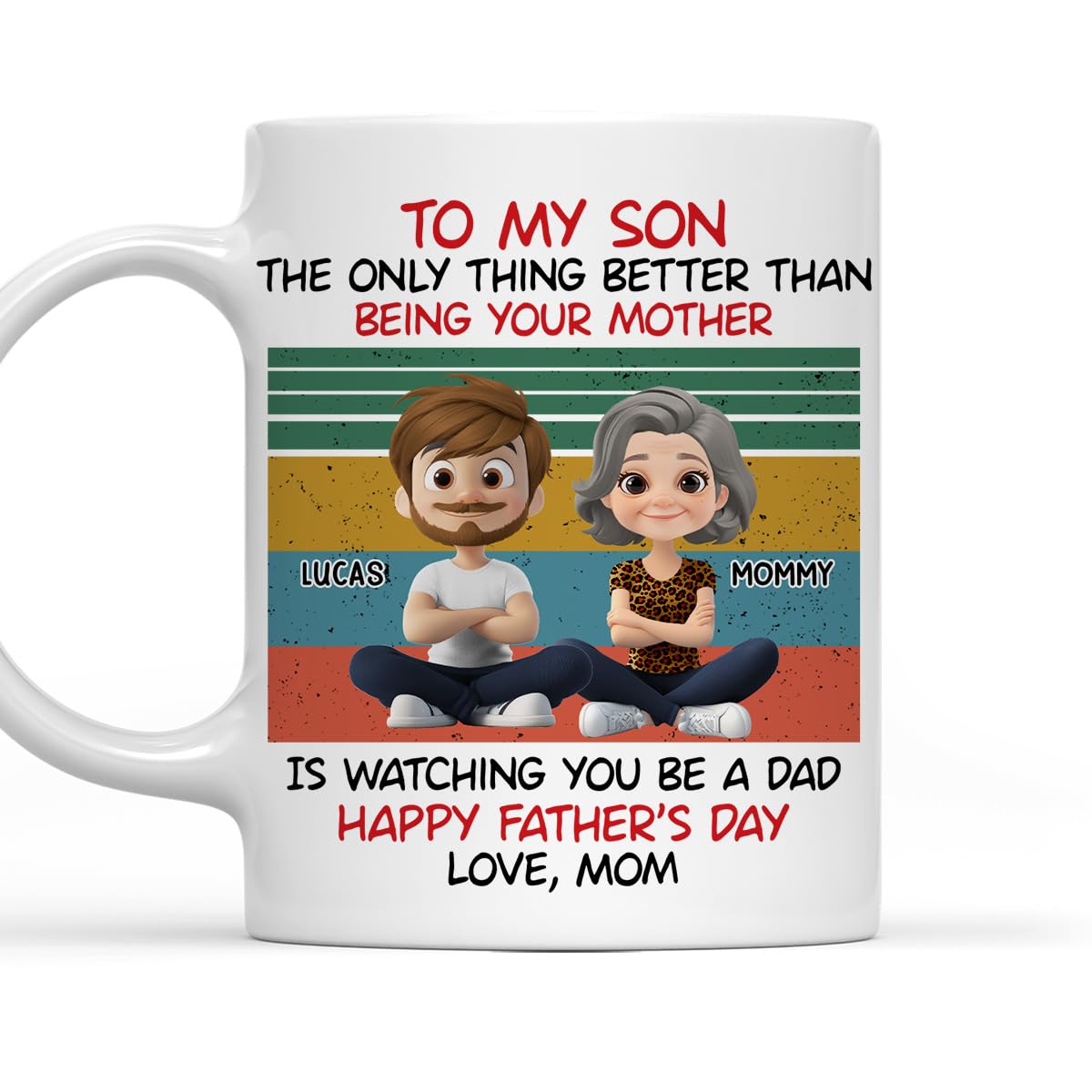 To My Son from Mom | Ceramic Coffee Mug | Father's Day Gift | Stylish Printed Design | Tea & Coffee Cup | 11oz
