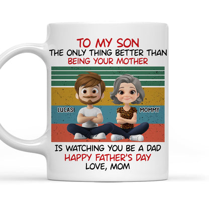 To My Son from Mom | Ceramic Coffee Mug | Father's Day Gift | Stylish Printed Design | Tea & Coffee Cup | 11oz