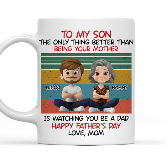 To My Son from Mom | Ceramic Coffee Mug | Father's Day Gift | Stylish Printed Design | Tea & Coffee Cup | 11oz