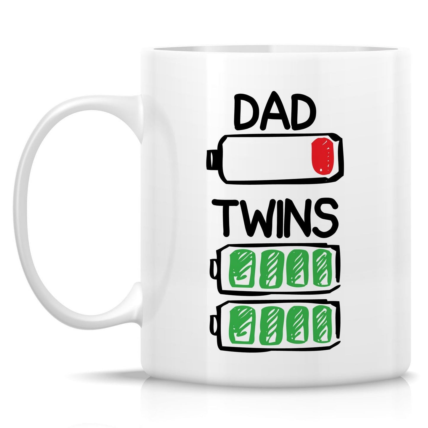Funny for Dad of Twins | Ceramic Coffee Mug | Father's Day Gift | Stylish Printed Design | Tea & Coffee Cup | 11oz