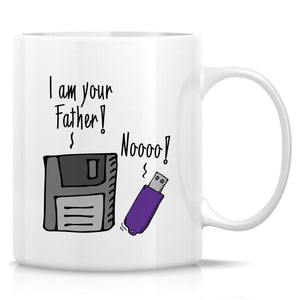 Funny Technical Tech Support IT Computer Geek Floppy Disk USB Drive Coffee Mugs | Ceramic Coffee Mug | Father's Day Gift | Stylish Printed Design | Tea & Coffee Cup | 11oz