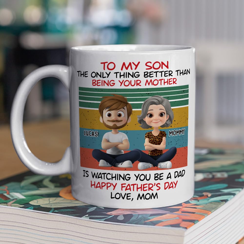 To My Son from Mom | Ceramic Coffee Mug | Father's Day Gift | Stylish Printed Design | Tea & Coffee Cup | 11oz
