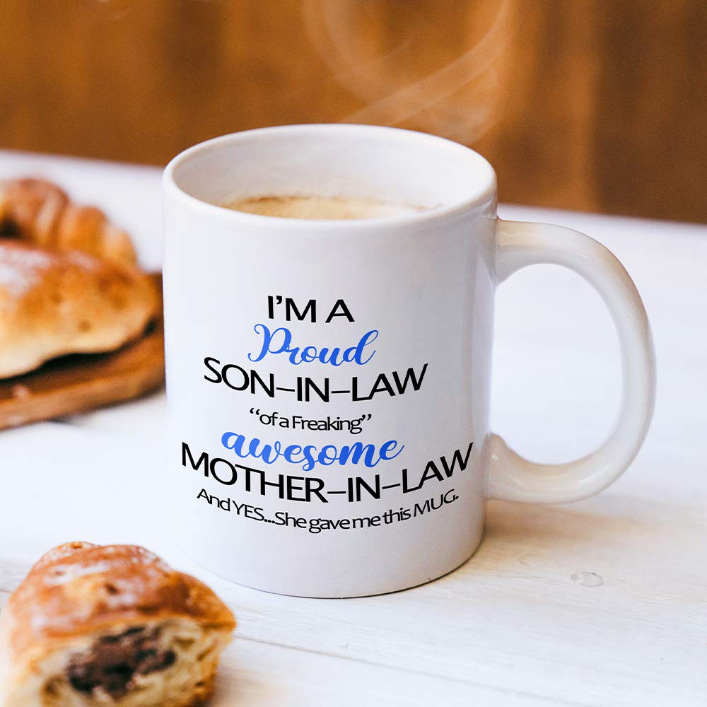 Funny Son In Law Coffee Mugs | Ceramic Coffee Mug | Father's Day Gift | Stylish Printed Design | Tea & Coffee Cup | 11oz