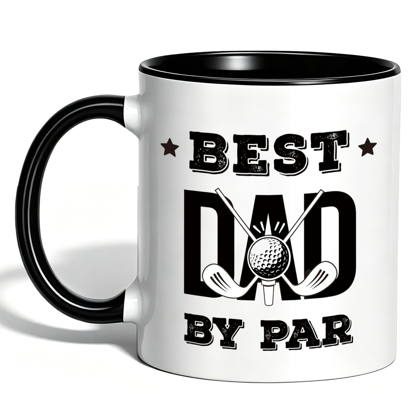 Golf Dad Novelty Father's Day Ceramics Funny Golf for Best Men | Ceramic Coffee Mug | Father's Day Gift | Stylish Printed Design | Tea & Coffee Cup | 11oz | Black Two-Tone Design