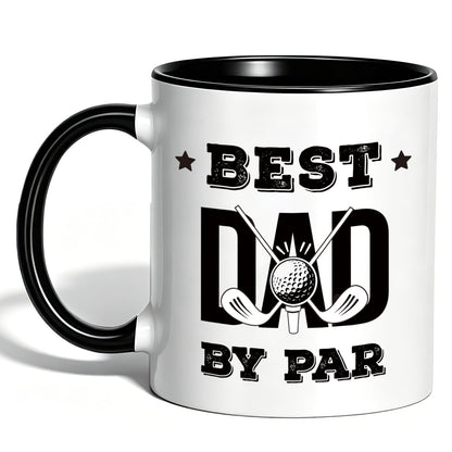 Golf Dad Novelty Father's Day Ceramics Funny Golf for Best Men | Ceramic Coffee Mug | Father's Day Gift | Stylish Printed Design | Tea & Coffee Cup | 11oz | Black Two-Tone Design