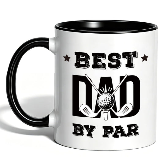 Golf Dad Novelty Father's Day Ceramics Funny Golf for Best Men | Ceramic Coffee Mug | Father's Day Gift | Stylish Printed Design | Tea & Coffee Cup | 11oz | Black Two-Tone Design