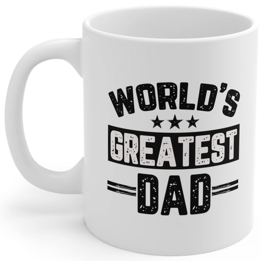 Mugs for Dad Father's Day Worlds Best | Ceramic Coffee Mug | Father's Day Gift | Stylish Printed Design | Tea & Coffee Cup | 11oz