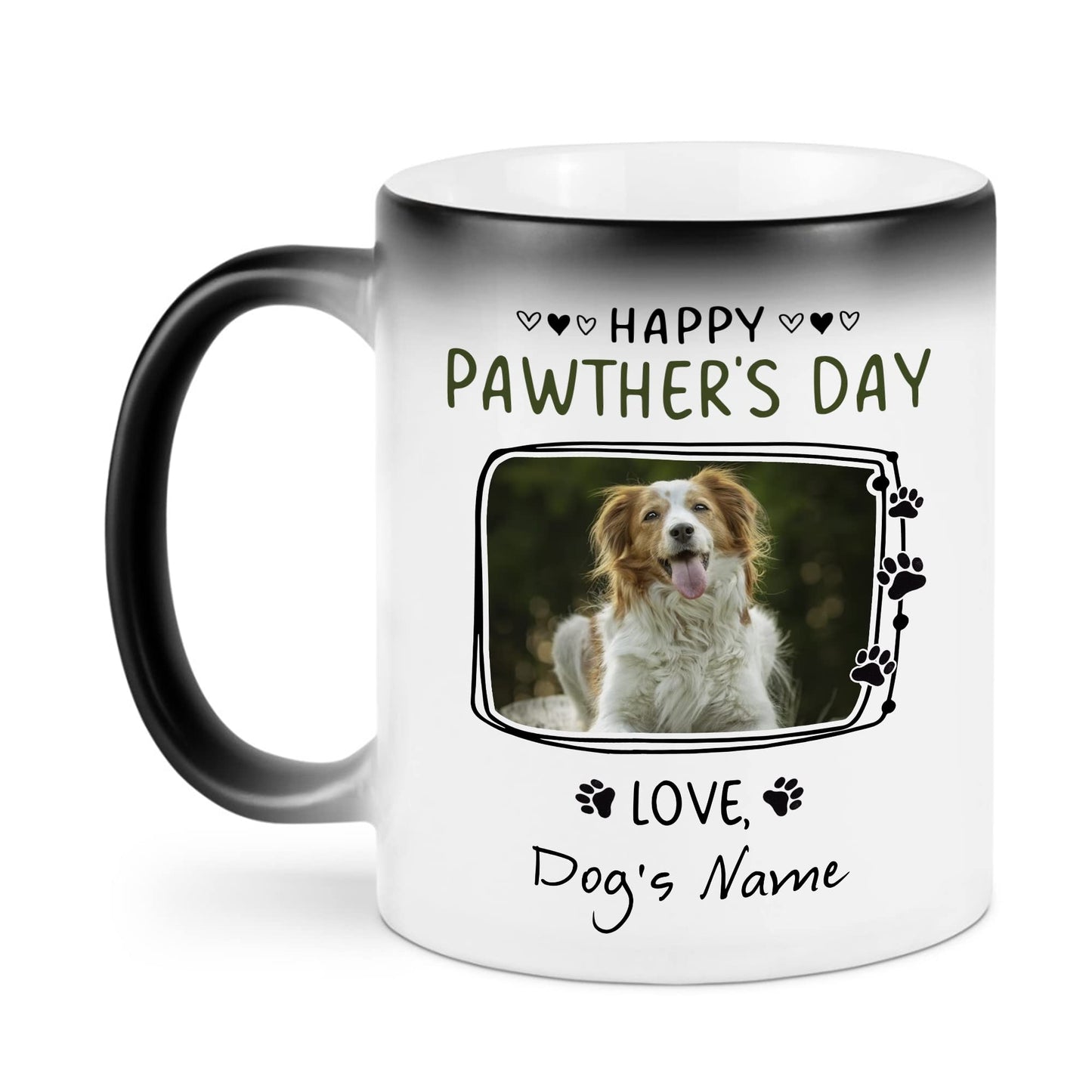 Personalized Dog Dad | Ceramic Coffee Mug | Father's Day Gift | Stylish Printed Design | Tea & Coffee Cup | 11oz | Black Two-Tone Design