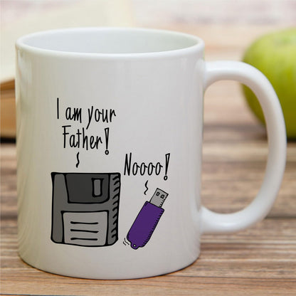 Funny Technical Tech Support IT Computer Geek Floppy Disk USB Drive Coffee Mugs | Ceramic Coffee Mug | Father's Day Gift | Stylish Printed Design | Tea & Coffee Cup | 11oz