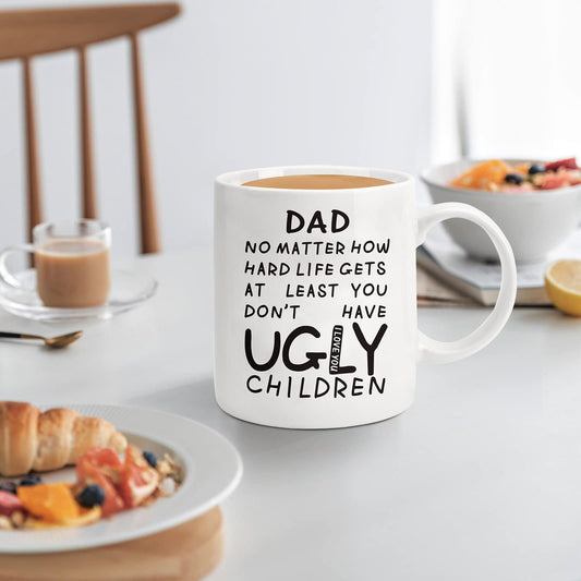 Dad from Daughter Son Wife | Ceramic Coffee Mug | Father's Day Gift | Stylish Printed Design | Tea & Coffee Cup | 11oz