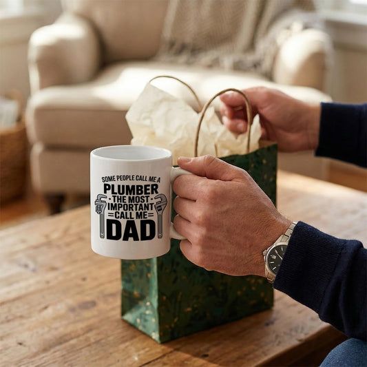 Plumber Dad Coffee . Funny Trade Father from Kids for | Ceramic Coffee Mug | Father's Day Gift | Stylish Printed Design | Tea & Coffee Cup | 11oz