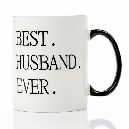 For Husband | Ceramic Coffee Mug | Father's Day Gift | Stylish Printed Design | Tea & Coffee Cup | 11oz | Black Two-Tone Design