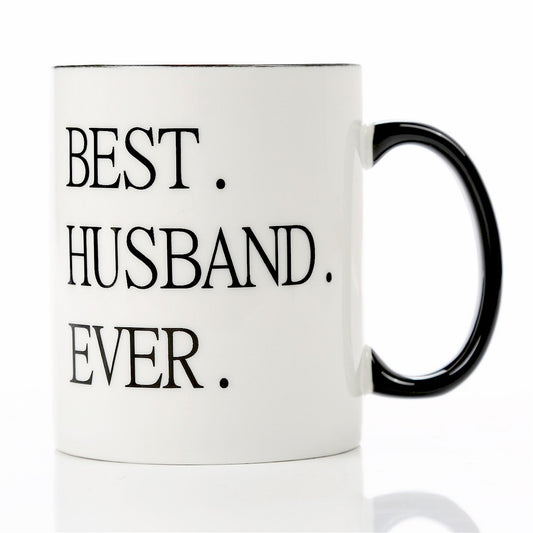 For Husband | Ceramic Coffee Mug | Father's Day Gift | Stylish Printed Design | Tea & Coffee Cup | 11oz | Black Two-Tone Design