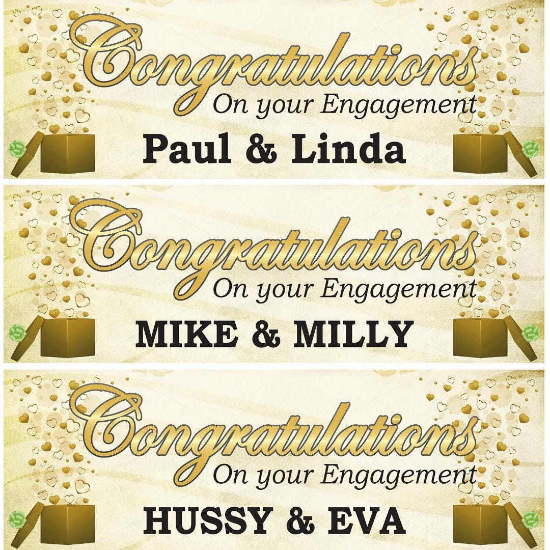 2x Personalised Engagement Party Banners: Elegant Decorations