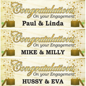 2x Personalised Engagement Party Banners: Elegant Decorations
